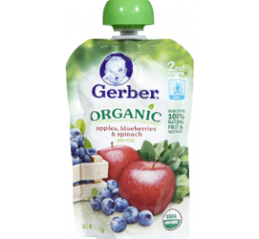 Gerber 2nd Foods Organic Baby Food Manzanas Arándanos & Espinacas
